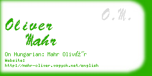 oliver mahr business card